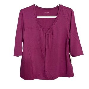 Eileen Fisher V-Neck Elbow Sleeve Top